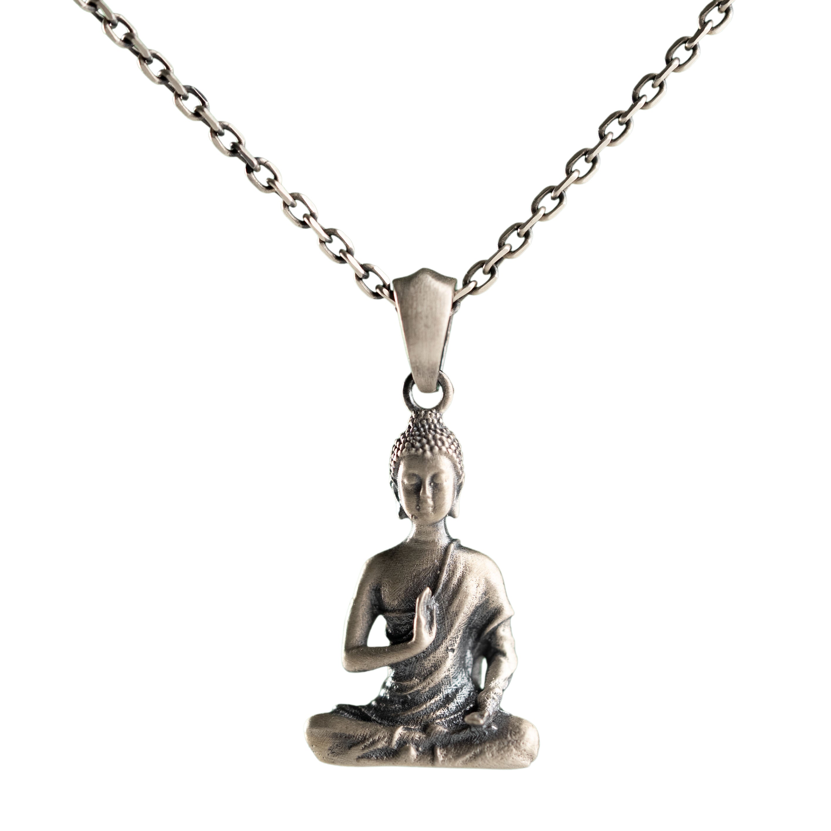 Handmade Buddha Necklace 925 Silver Pendant - Siddhartha Gautama Spiritual Zen Charm