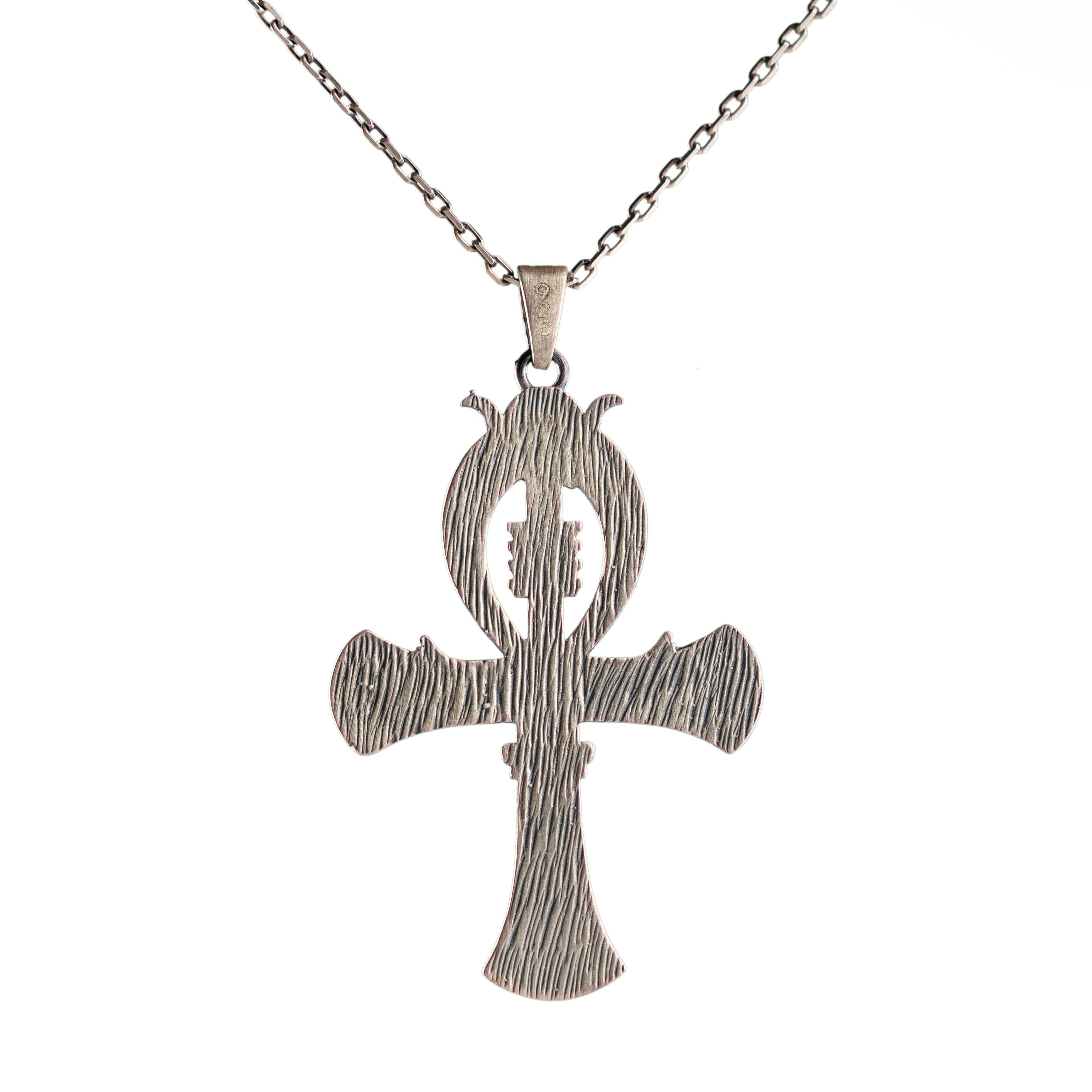 Ankh Eye of Horus Pendant – Handmade Sterling Silver Necklace With Spiritual Protection Charm