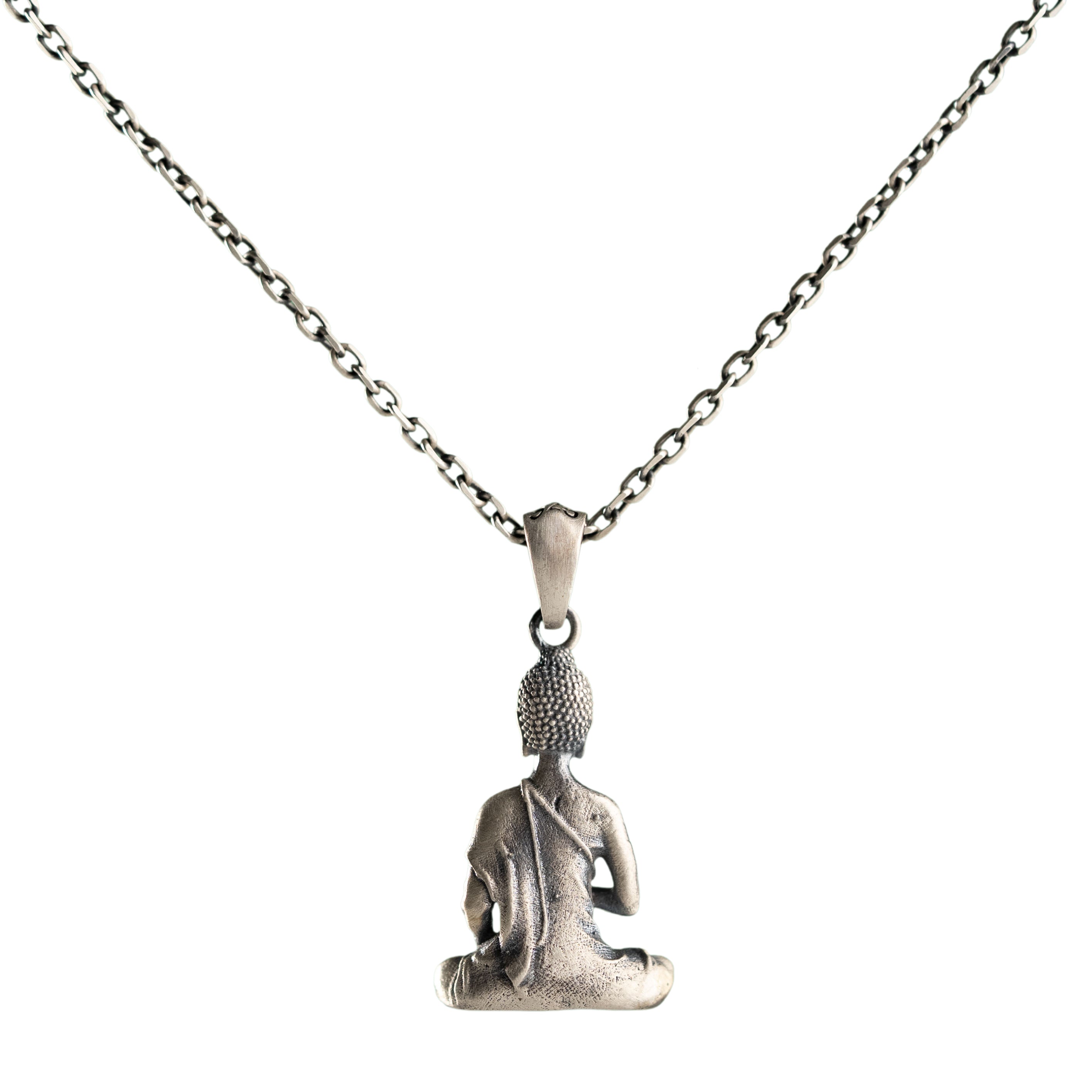 Handmade Buddha Necklace 925 Silver Pendant - Siddhartha Gautama Spiritual Zen Charm