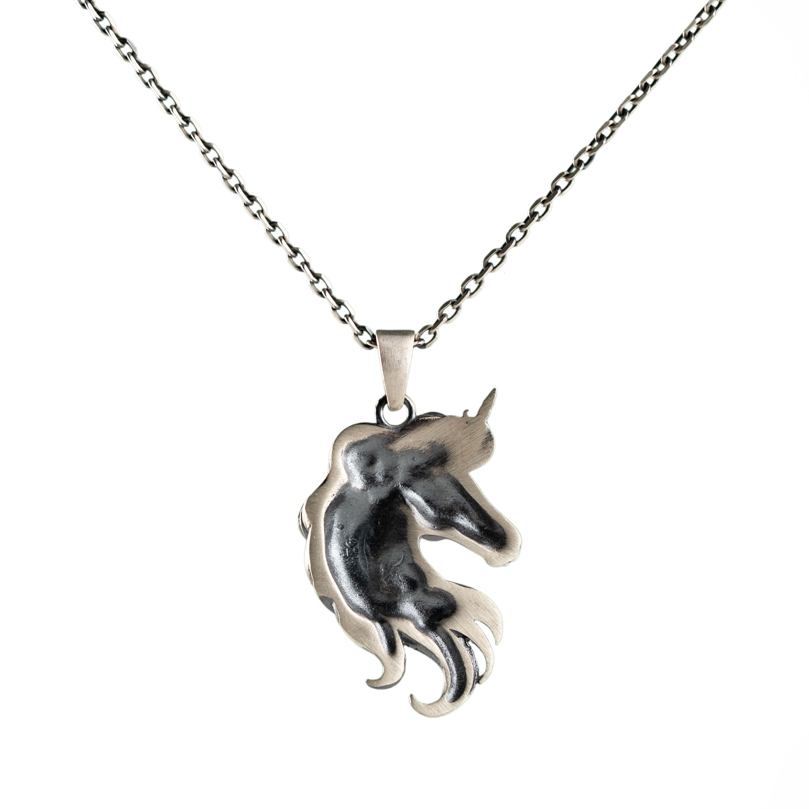 Unicorn Spirit Pendant – Handmade Silver Necklace With Flowing Mane Design