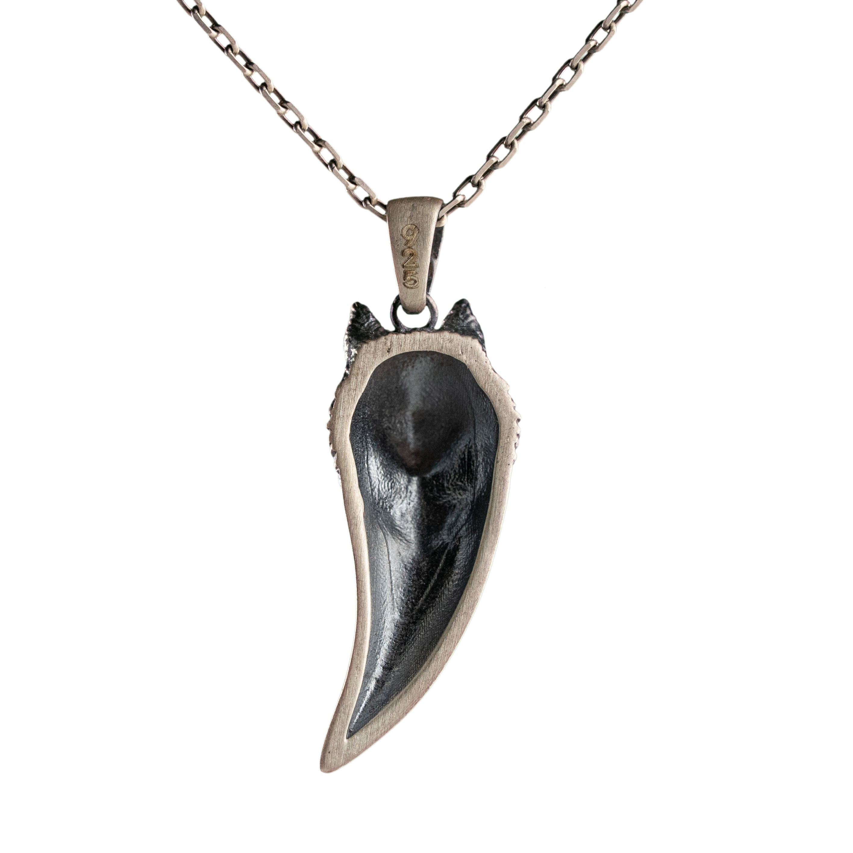 Viking Wolf Pendant Sterling Silver Necklace Nordic Amulet With Oxidized Finish