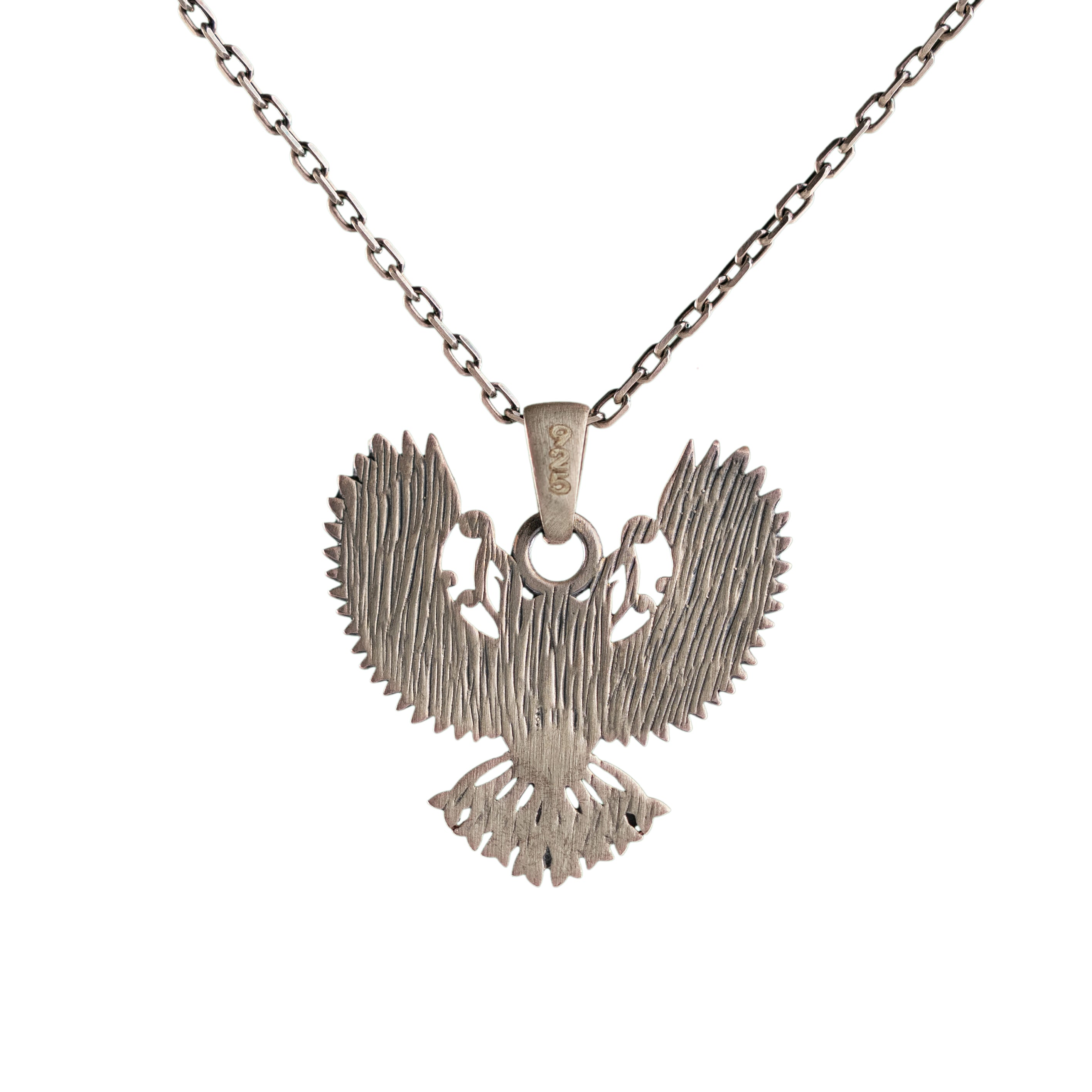 Owl Sterling Silver Necklace – Winged Animal Pendant – Gothic Protection Jewelry