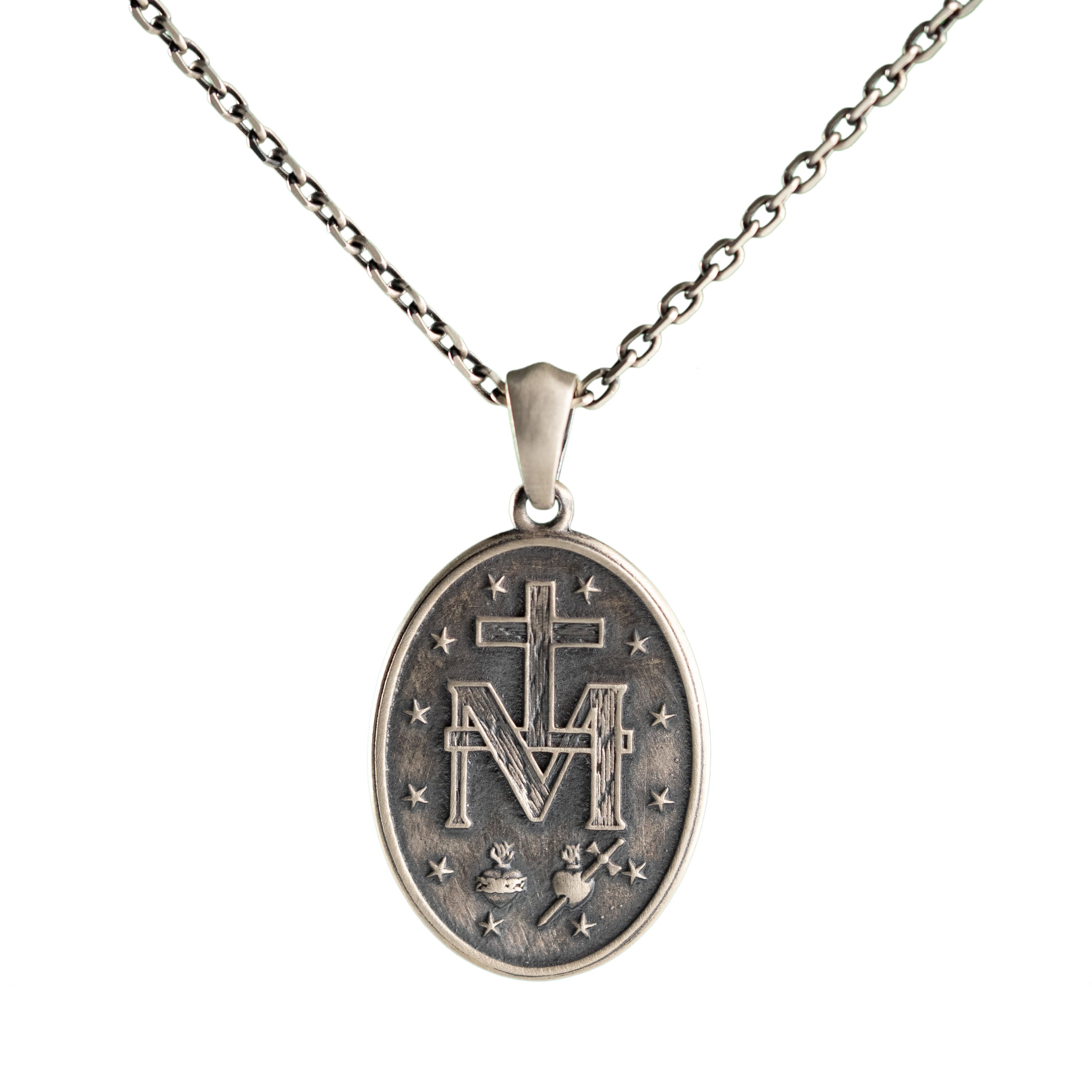 Miraculous Medal Pendant – Virgin Mary Necklace | Sterling Silver Religious Gift