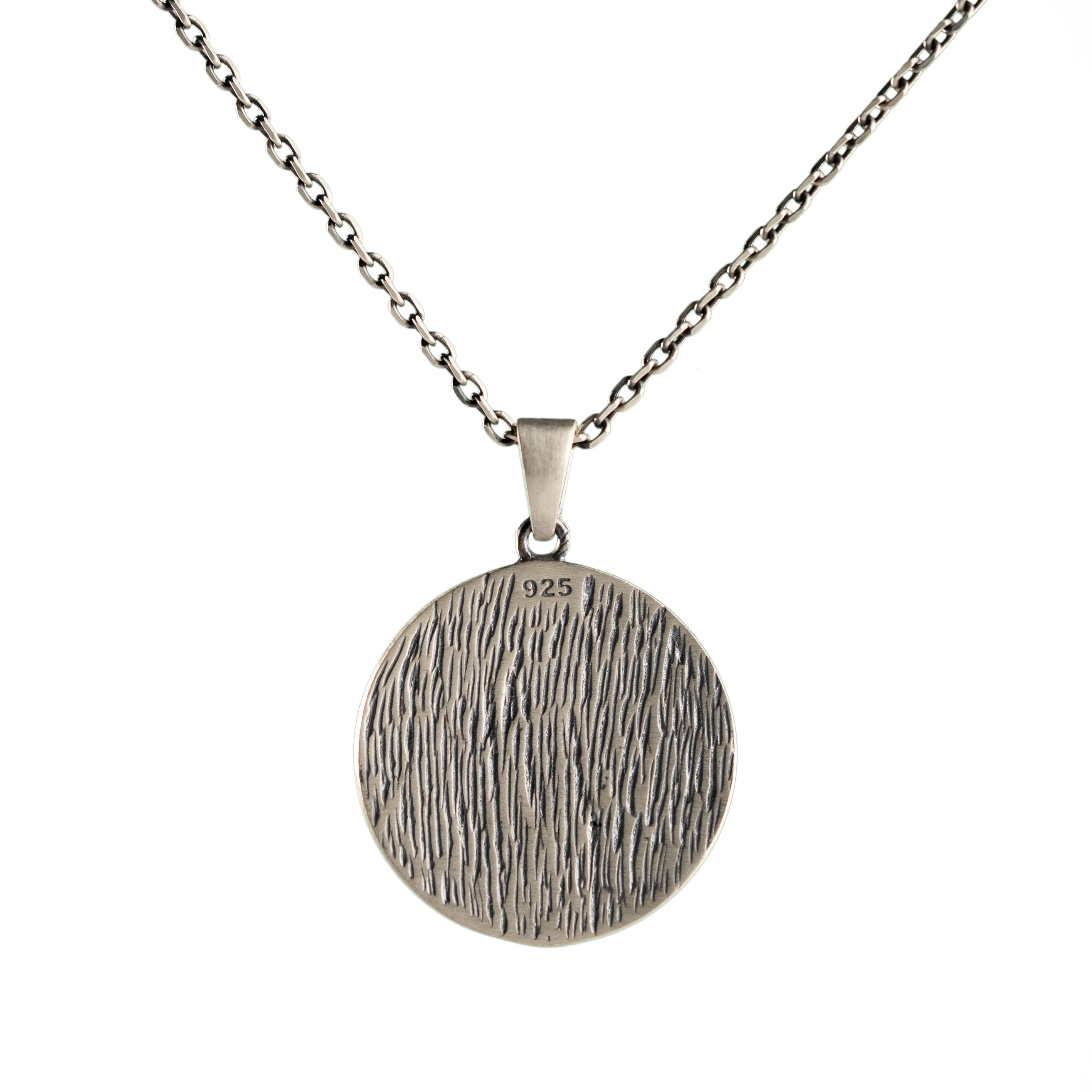 Howling Wolf Pendant - Handmade 925 Sterling Silver Full Moon Necklace