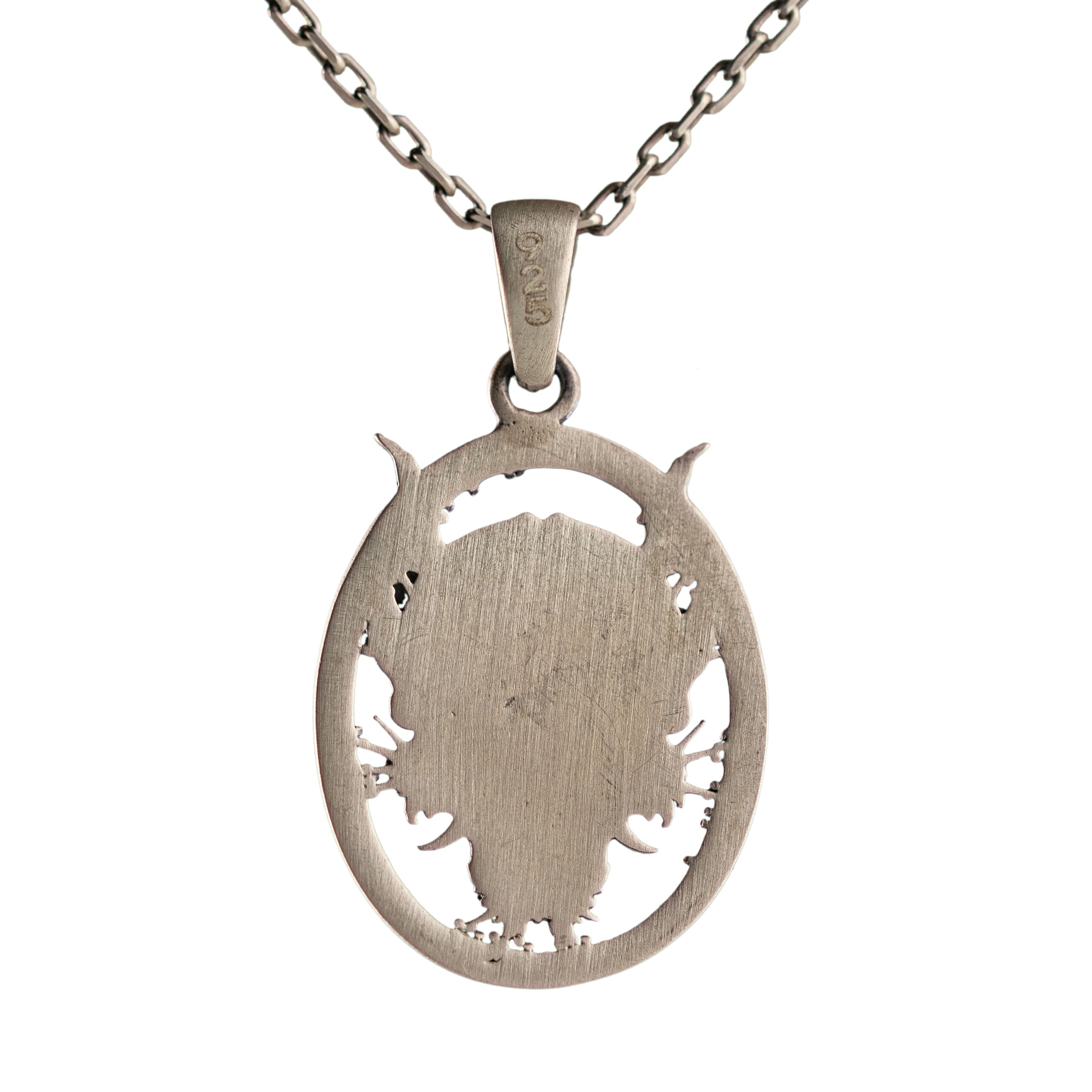 Hannya Mask Pendant Sterling Silver Gothic Samurai Warrior Necklace