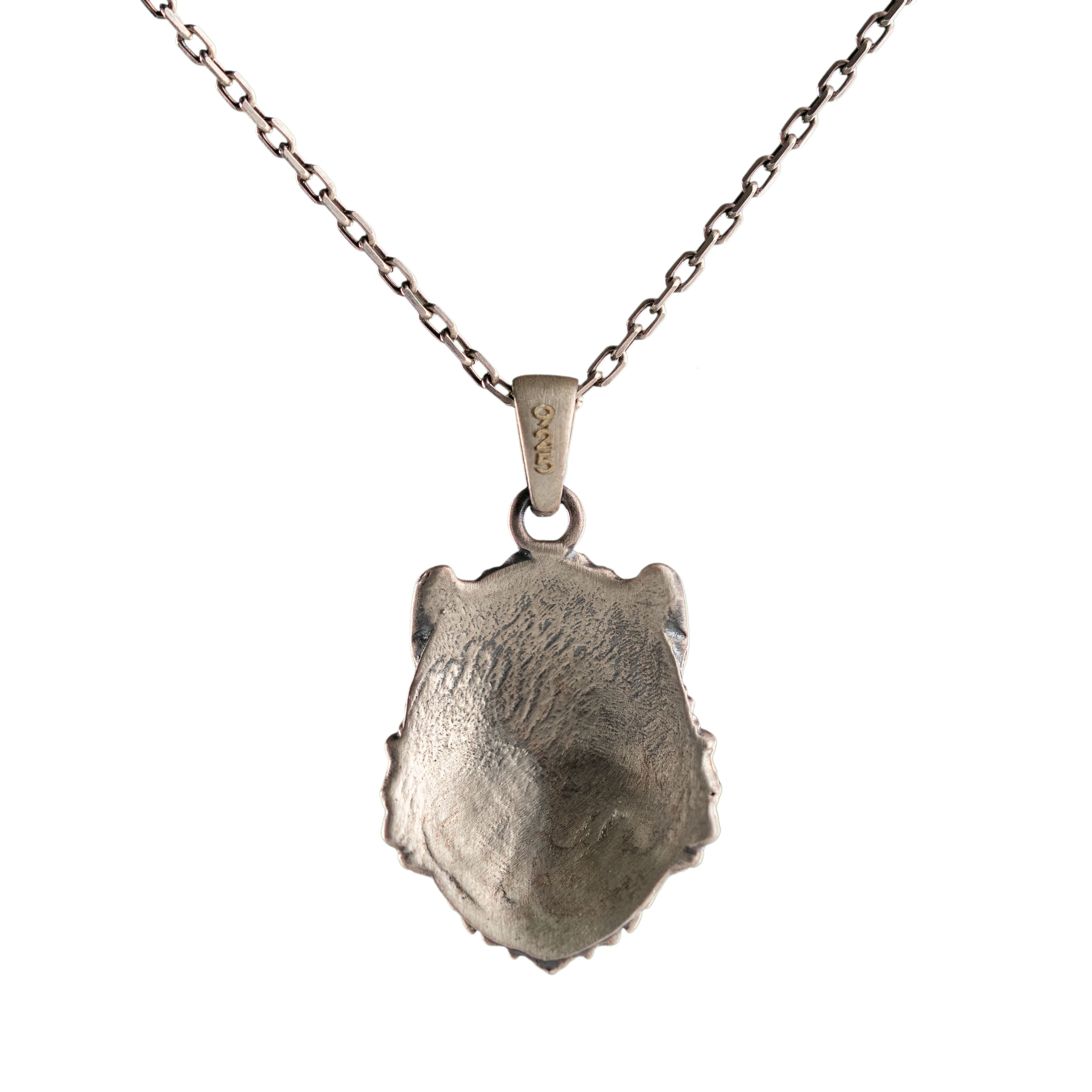 Lion Head Necklace Sterling Silver Pendant Oxidized Wild Lion Jewelry