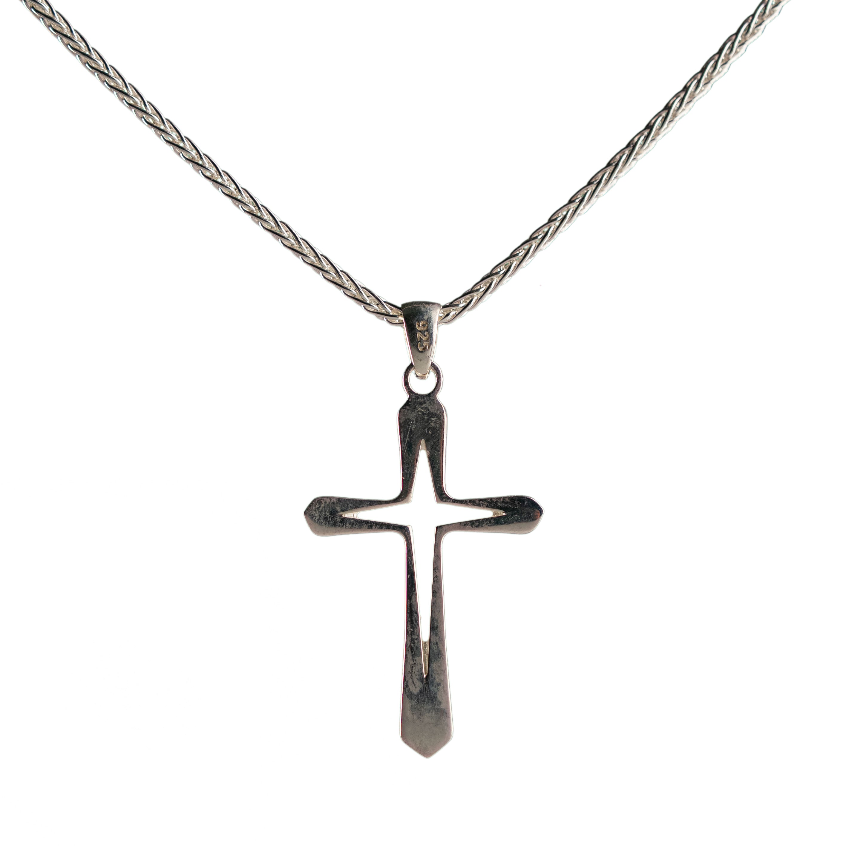 Star of Bethlehem Necklace - Sterling Silver Cross Pendant | Handmade Religious Gift