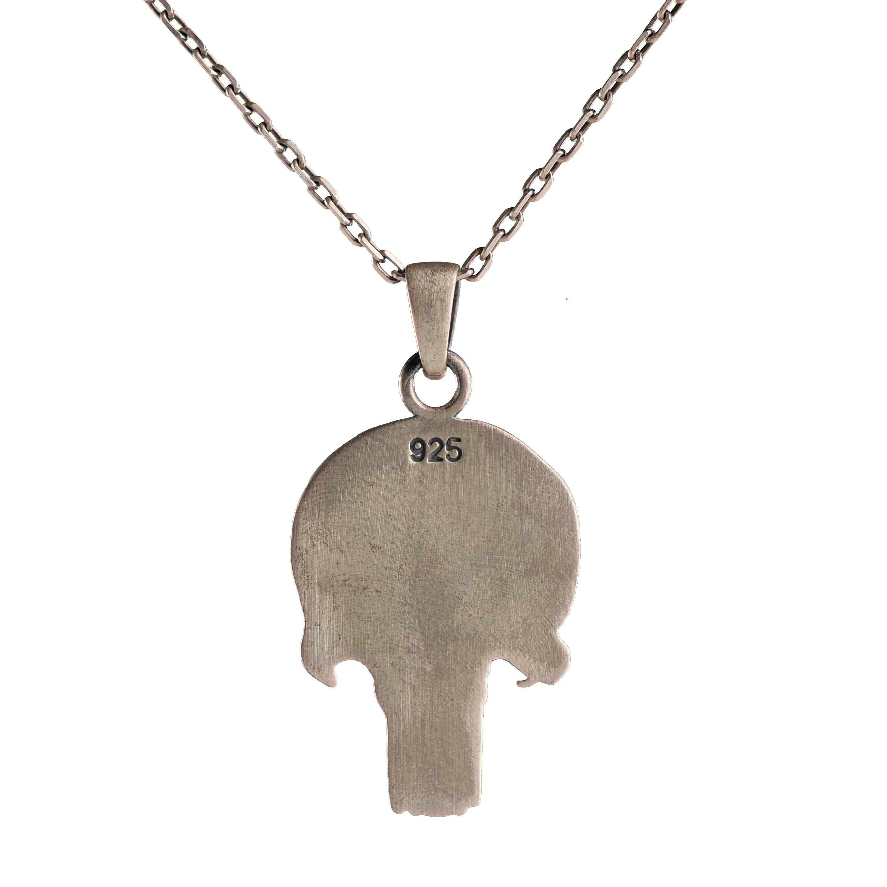 Punisher Skull Necklace - 925 Sterling Silver Pendant With American Flag Design