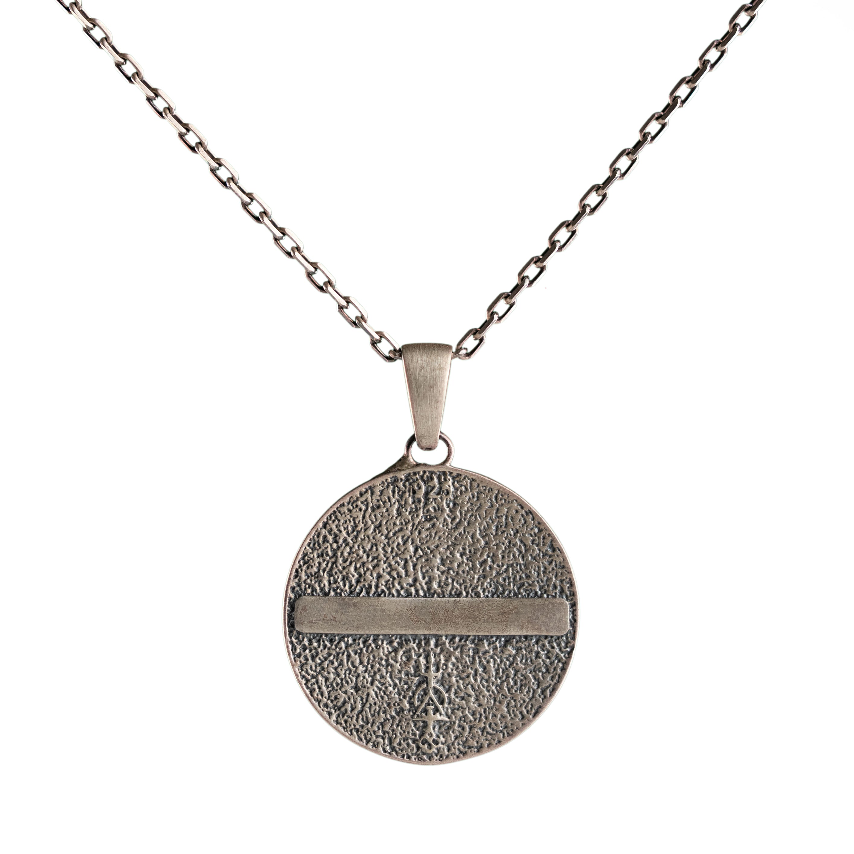 Spartan Silver Necklace - Warrior Pendant in 925 Sterling Silver Gothic Style