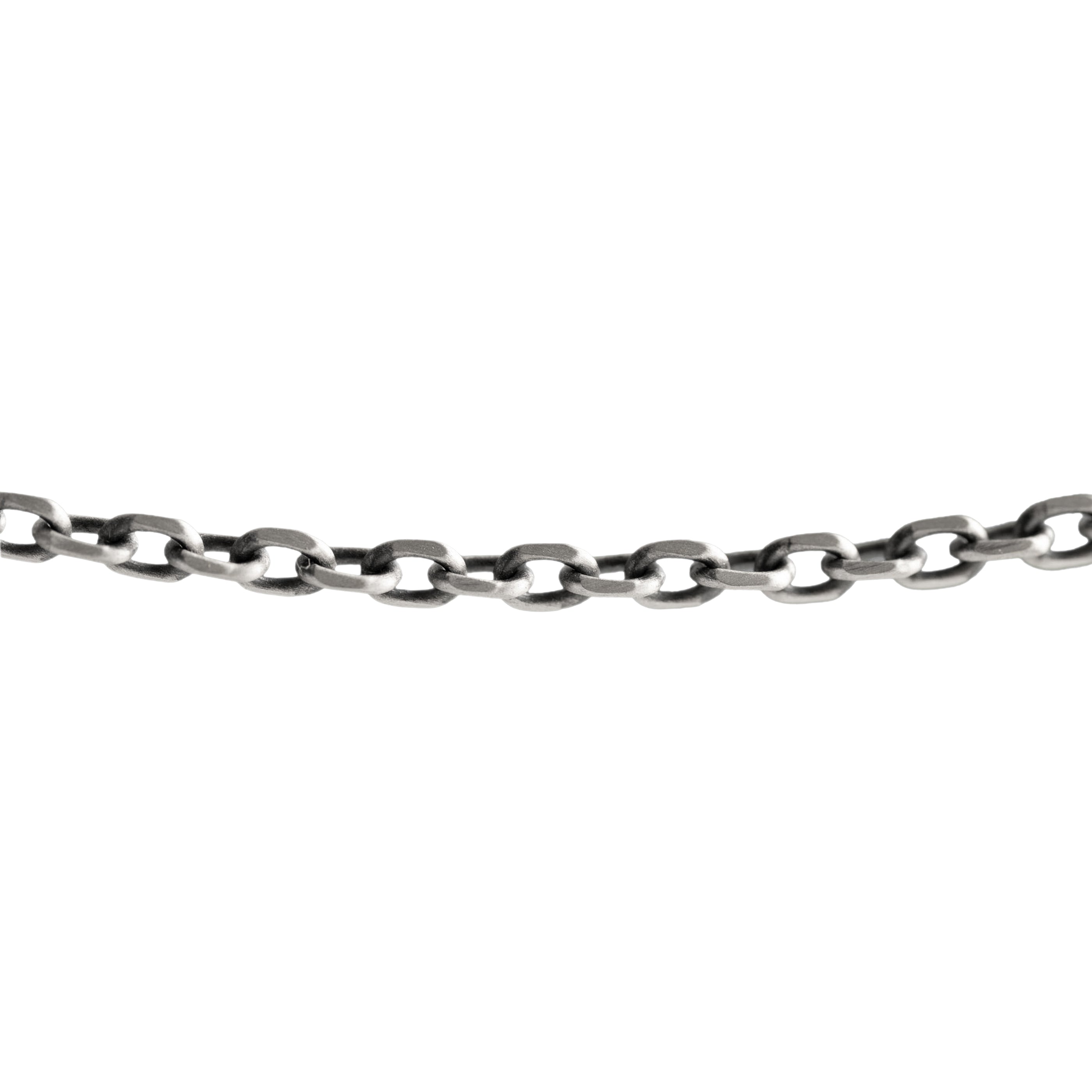 Sterling Silver Necklace – Handmade Anchor Chain Cable, Polished & Oxidized Finish