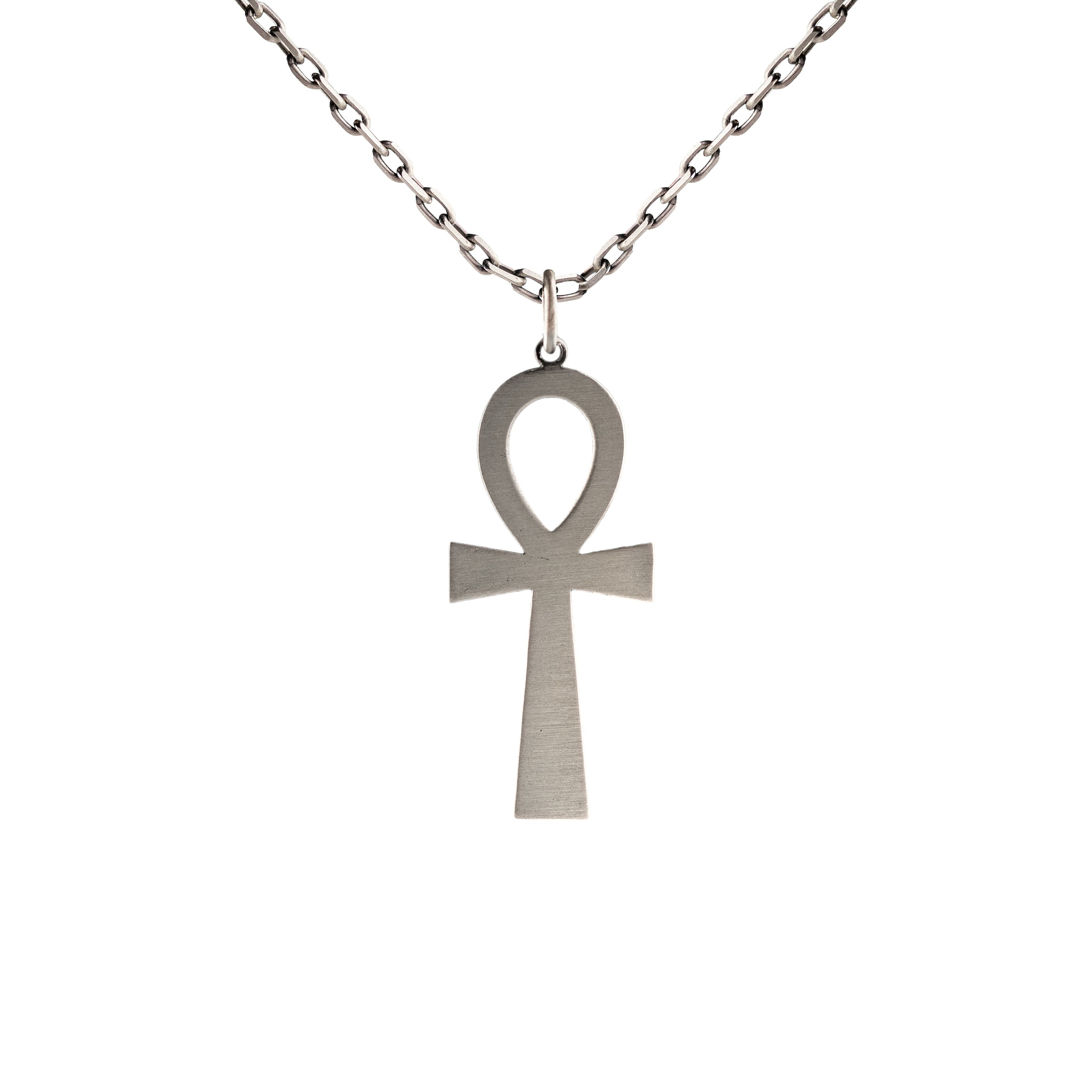 Ankh Pendant Necklace Sterling Silver Gothic Egyptian Symbol Spiritual Protection Charm