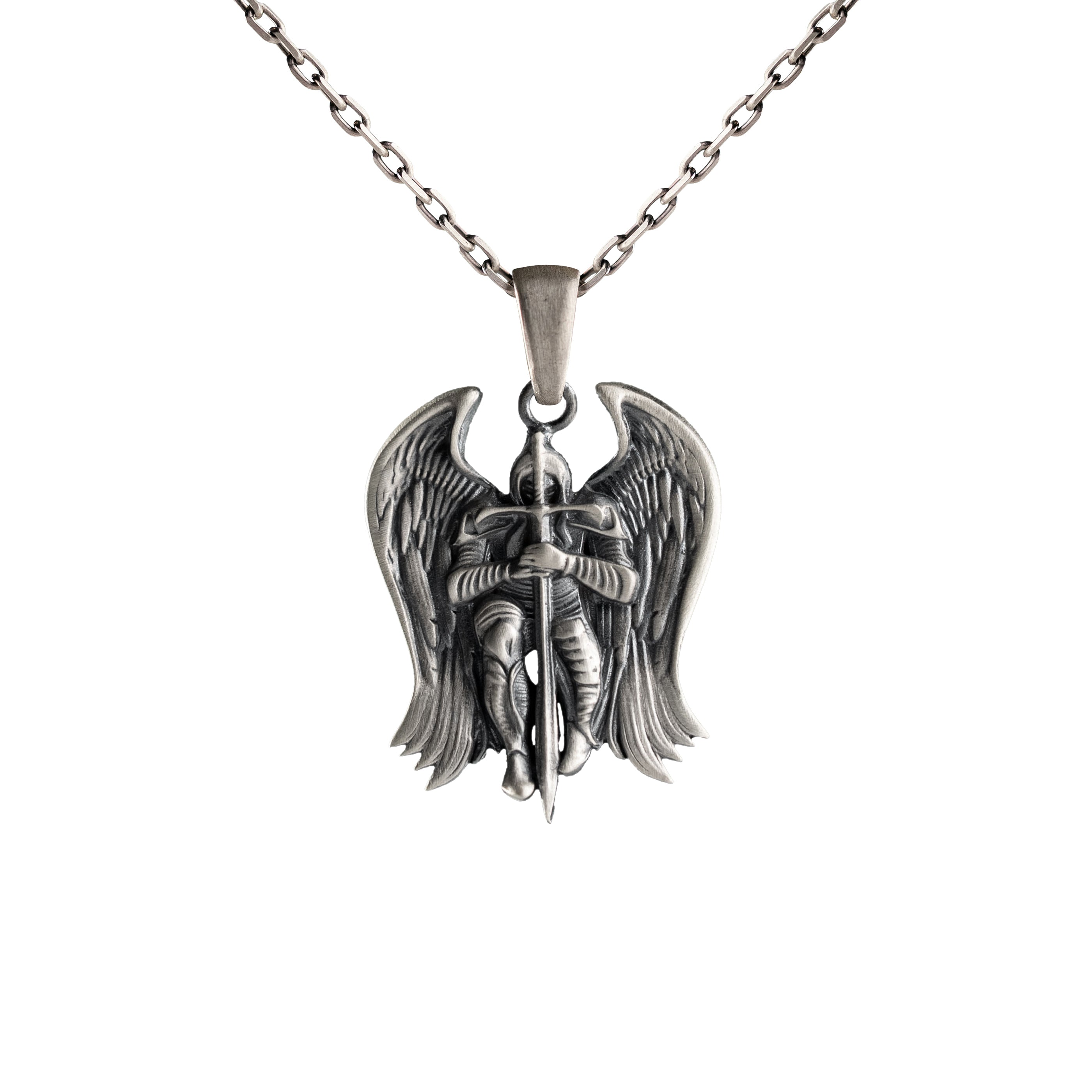 Archangel Michael Necklace – Handmade Sterling Silver Pendant With Spiritual Protection Charm