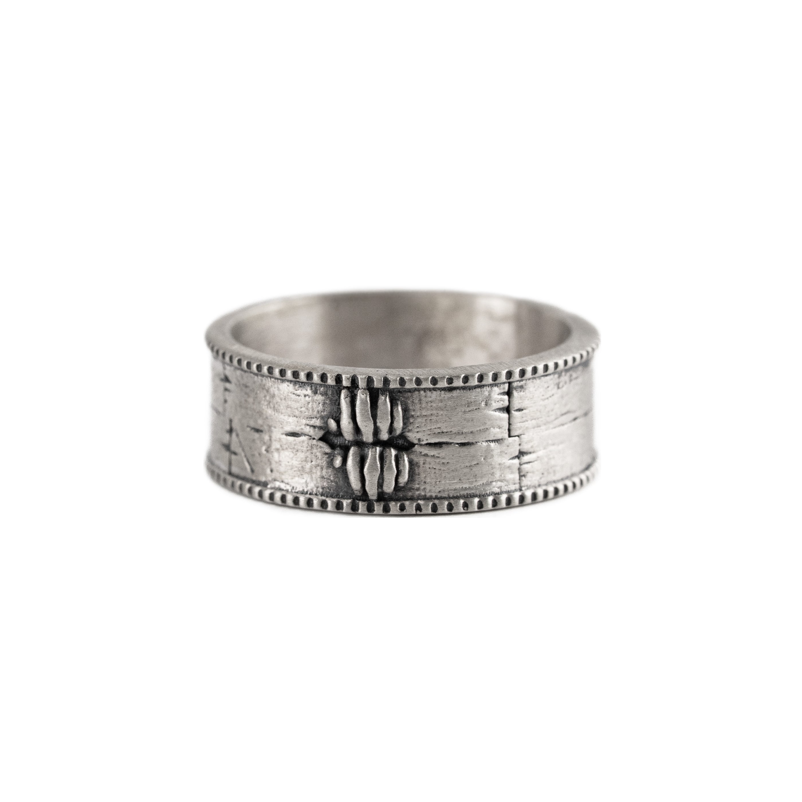 Brutalist Silver Ring – 925 Sterling Silver Chunky Industrial Band with Rustic Texture