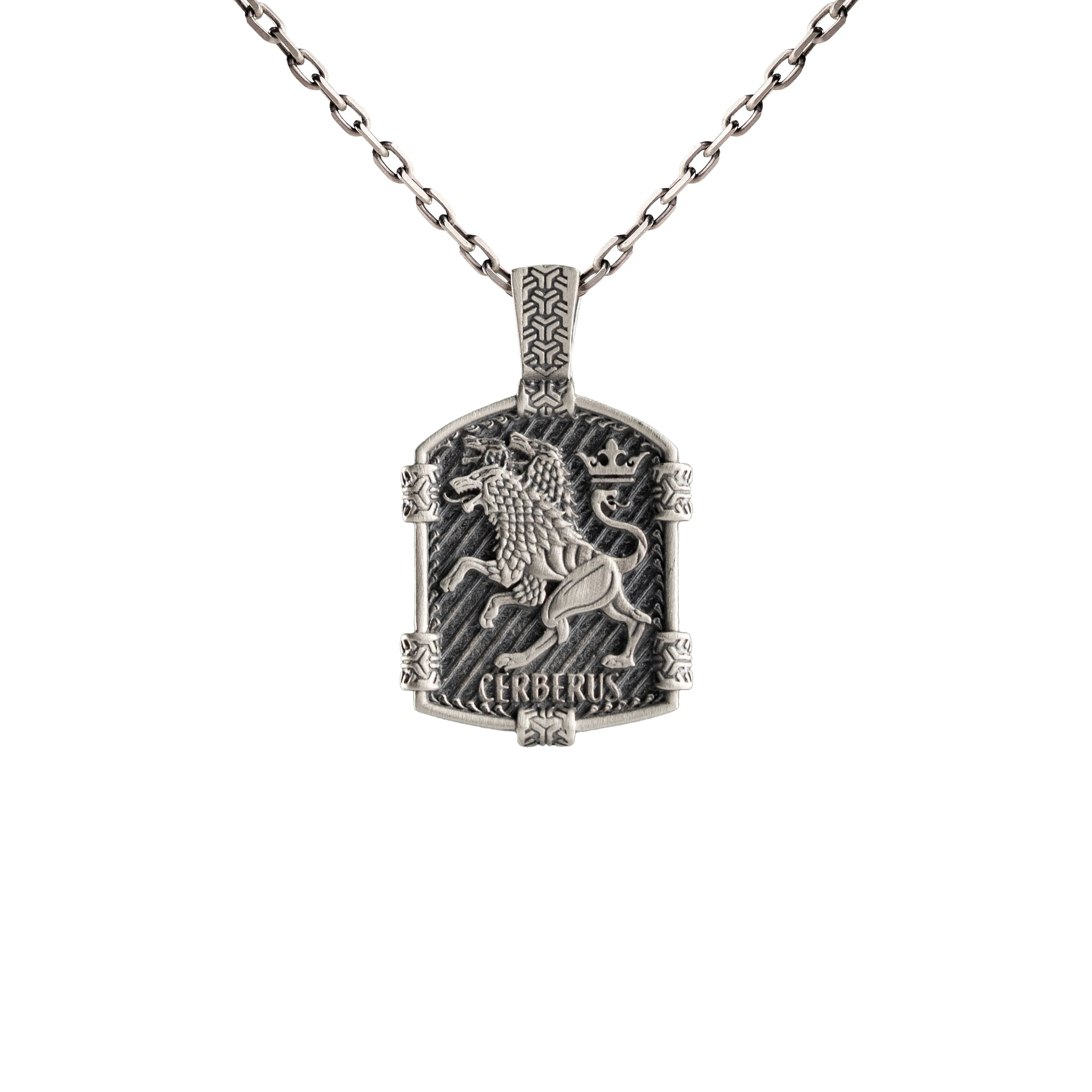 Cerberus Necklace – Handmade Sterling Silver Pendant With Three-Headed Dog Design