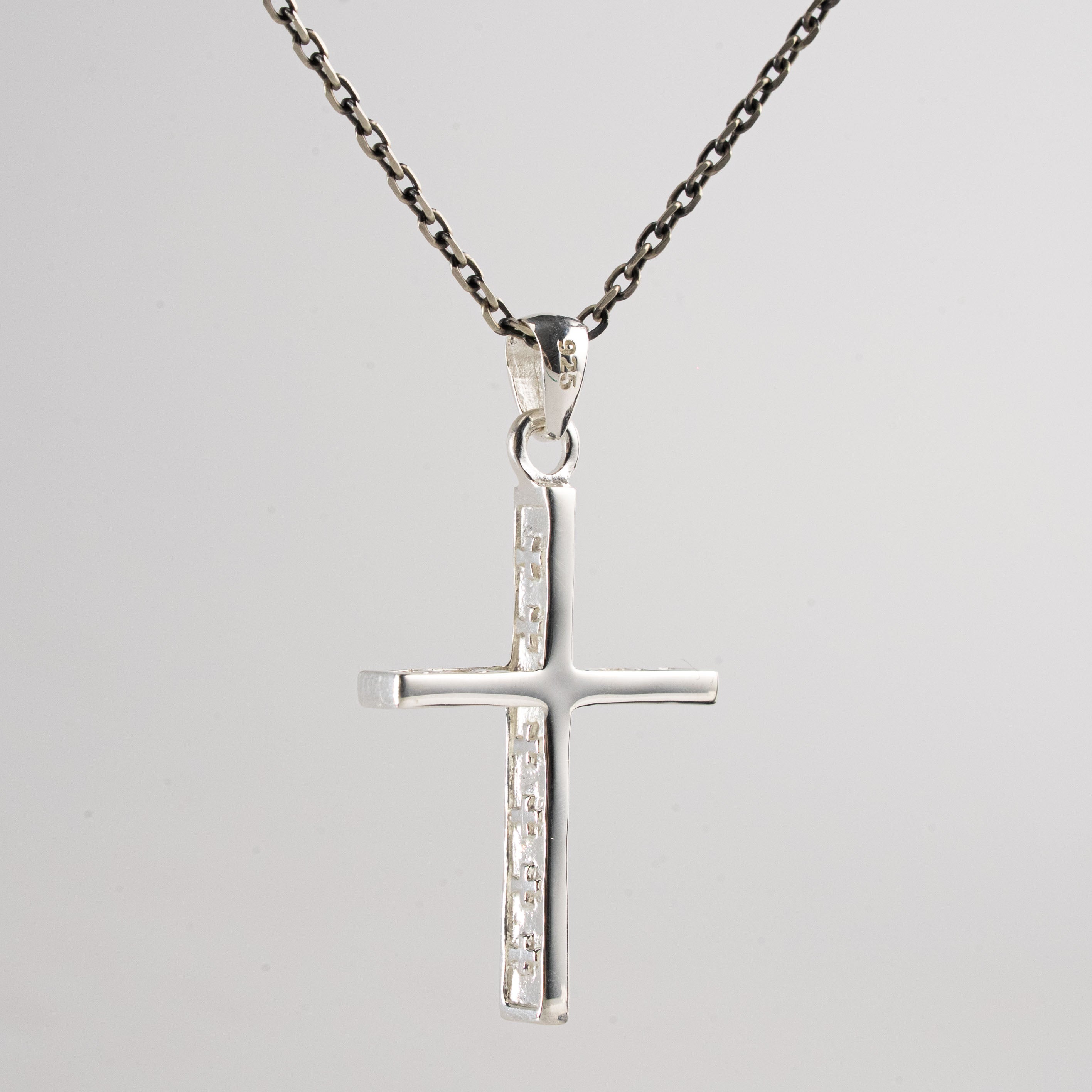 925 Sterling Silver Cross Pendant Multi-Layer Inner Cross Gothic Necklace