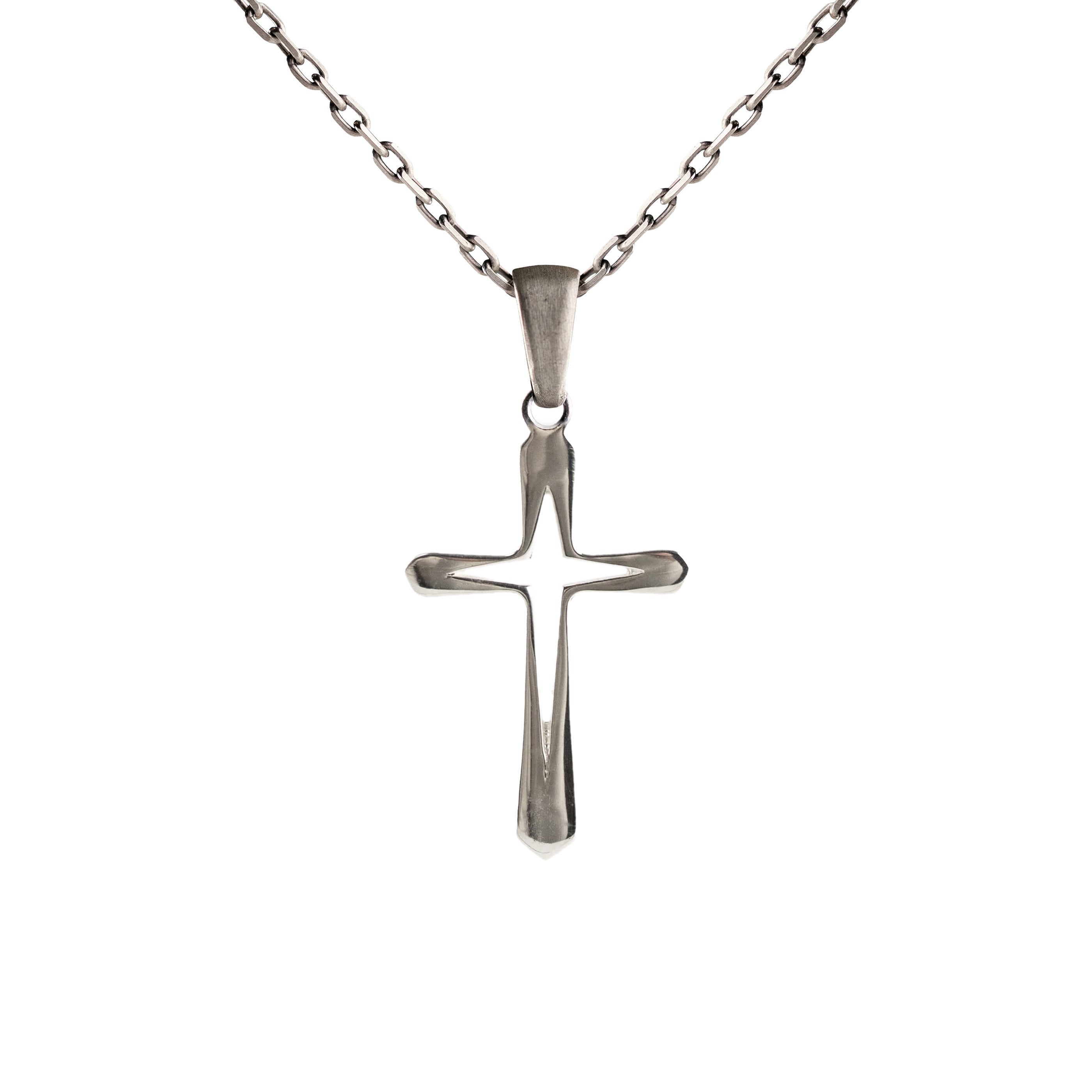 Star of Bethlehem Necklace - Sterling Silver Cross Pendant | Handmade Religious Gift