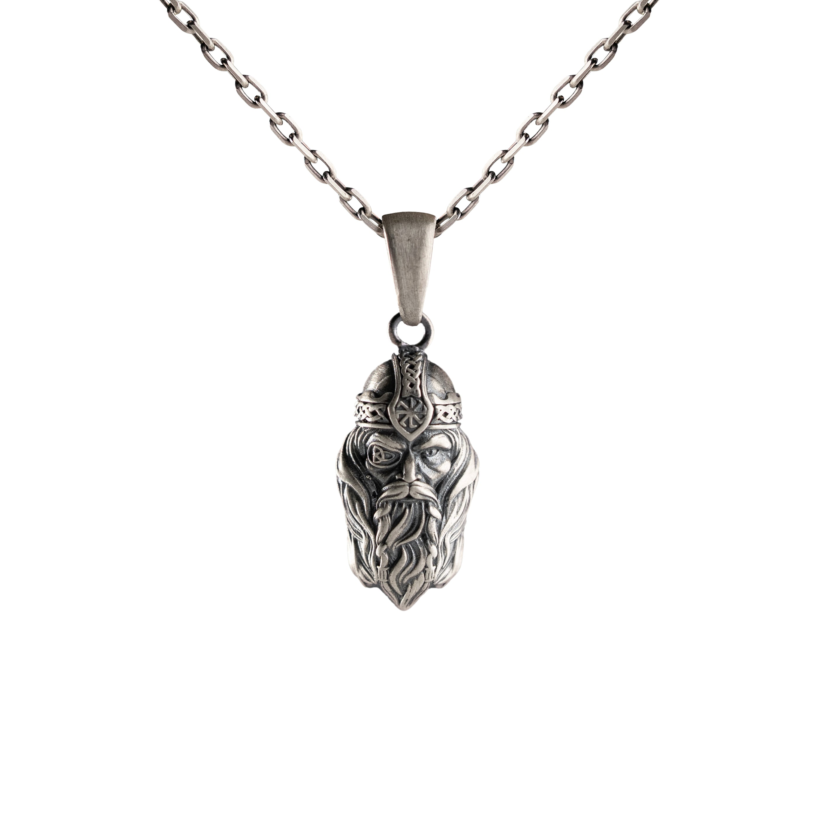 Viking Odin Necklace – Norse God Pendant in 925 Sterling Silver Gothic Warrior Jewelry